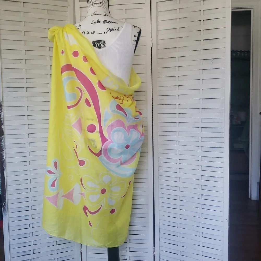 Moschino Cheap And Chic Vibrant Yellow Floral Wrap Cover Up